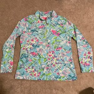 Lilly Pulitzer UPF 50+ Skipper Popover in “Bali Blue Sway This Way”
